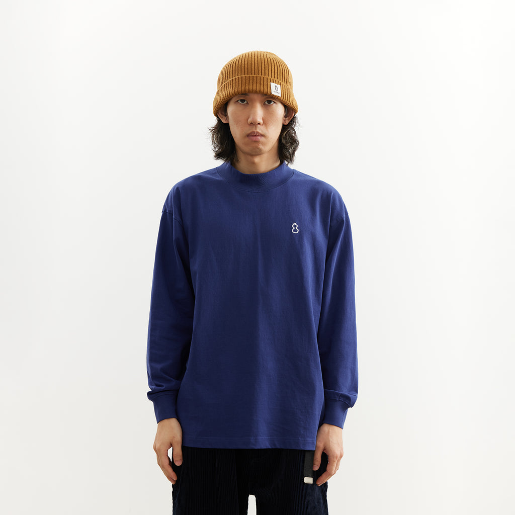 Chichaqu 100% Cotton Mock-Neck Long-Sleeve Tee