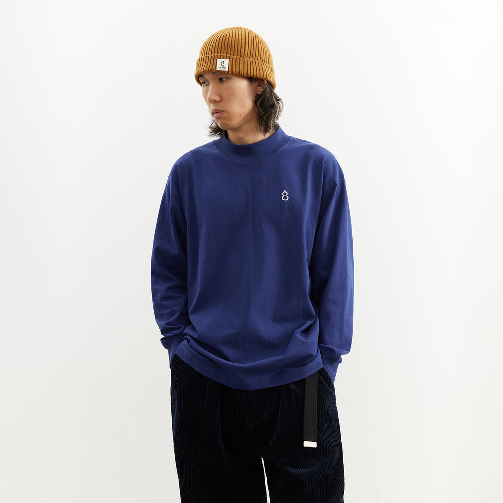 Chichaqu 100% Cotton Mock-Neck Long-Sleeve Tee