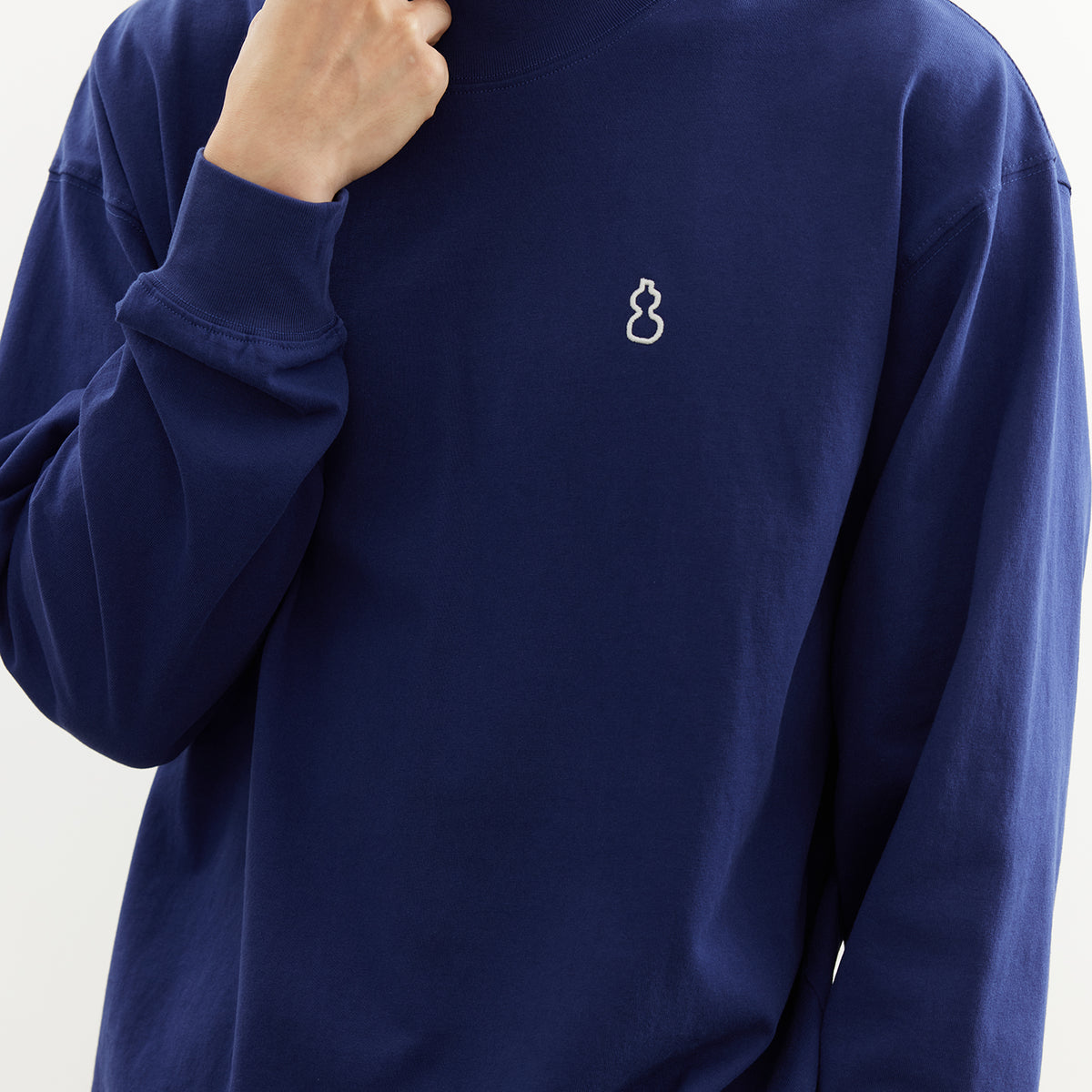 Chichaqu 100% Cotton Mock-Neck Long-Sleeve Tee